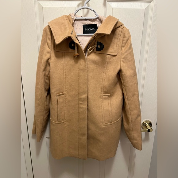 Max and Co Camel Duffle Style Zip Wool Coat - Picture 2 of 7
